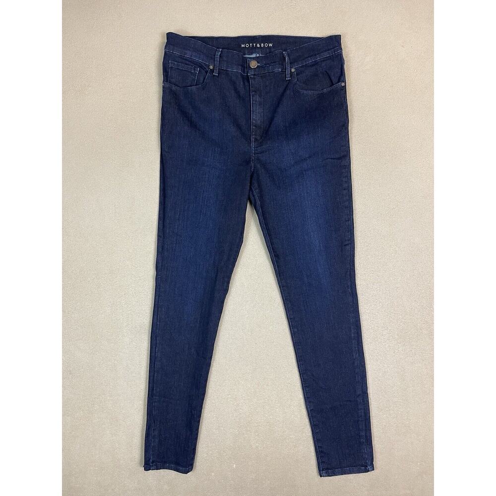 Mott‎ & Bow Jeans Mens 32x28 Blue High Rise Skinny Stretch Dark Wash Denim